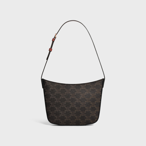 MEDIUM CELINE CROQUE BAG IN TRIOMPHE CANVAS AND CALFSKIN TAN - Image 1